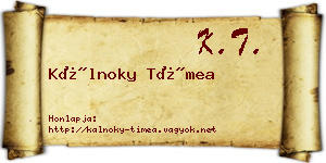 Kálnoky Tímea névjegykártya