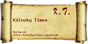 Kálnoky Tímea névjegykártya