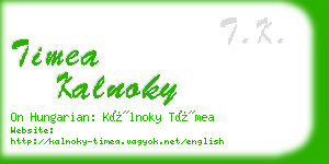 timea kalnoky business card